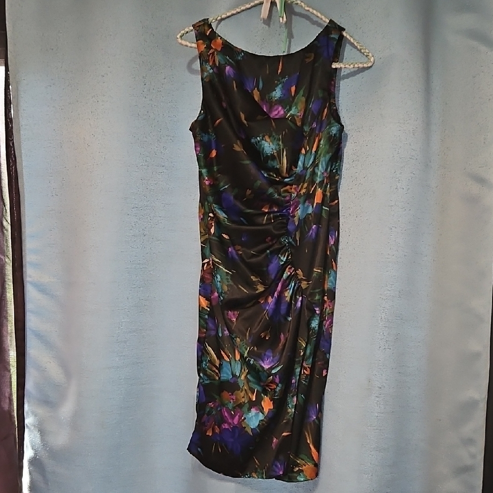 London Times Multicolor‎ Floral Midi Dress